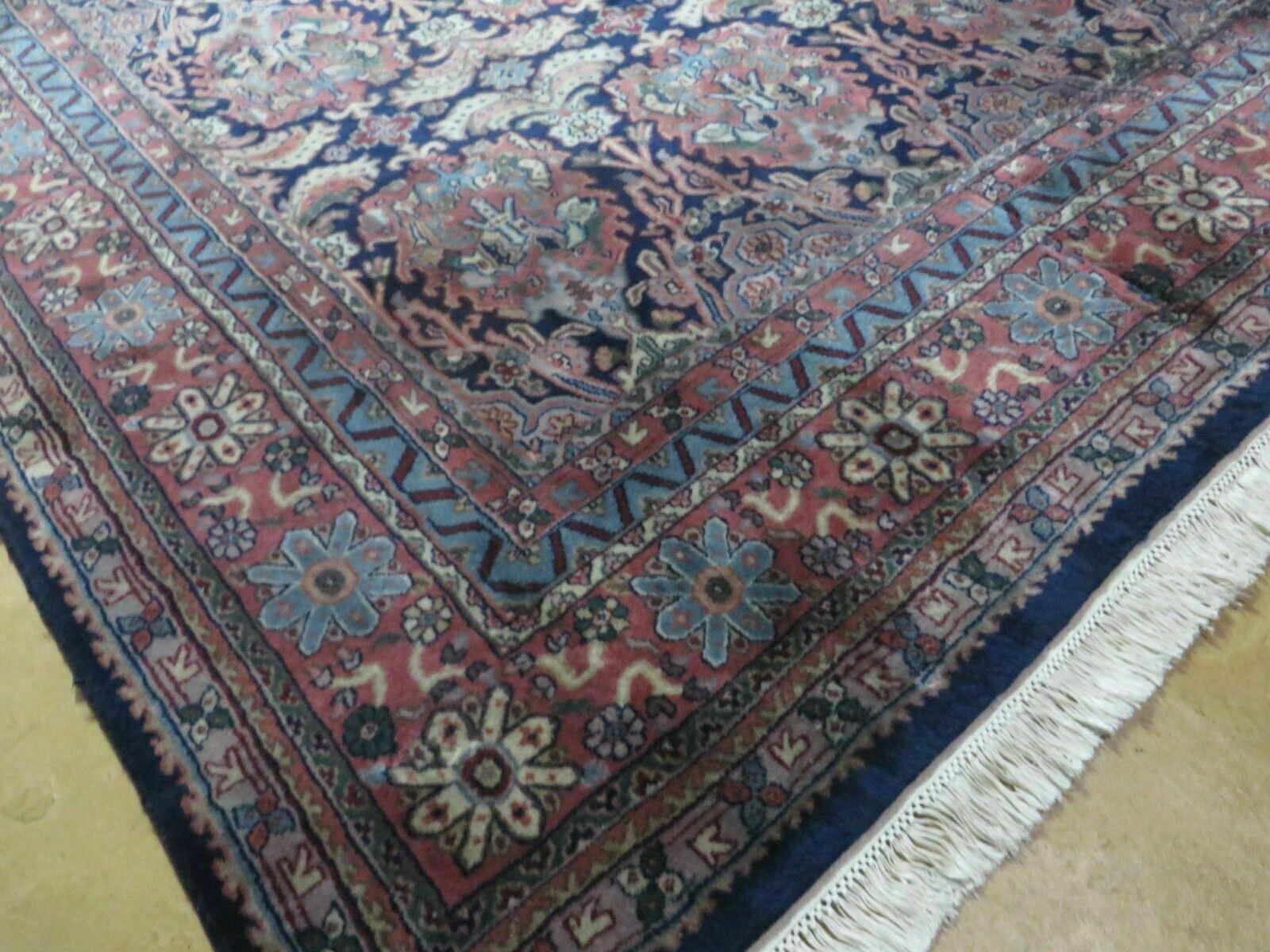 8' X 10' Vintage Handmade Indian Wool Rug Hand Knotted Carpet Floral Organic - Jewel Rugs