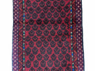 2' 8" X 4' 6" Vintage Handmade Tribal Wool Rug Balouchi Rug Afghan Rug Red Blue - Jewel Rugs