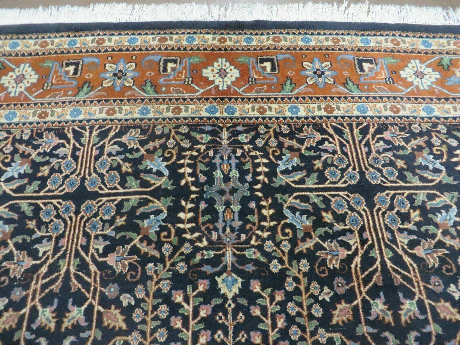 8' X 12' Vintage Fine Handmade India Floral Oriental Wool Rug Detailed Nice - Jewel Rugs