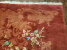 9' X 11' Handmade Art Deco Chinese Wool Rug Nichols Fete Carpet Rusted Brown Red - Jewel Rugs