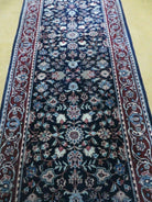 2' 7" X 8' Vintage Handmade Indian Agra Wool Blue Runner Oriental Rug Nice - Jewel Rugs