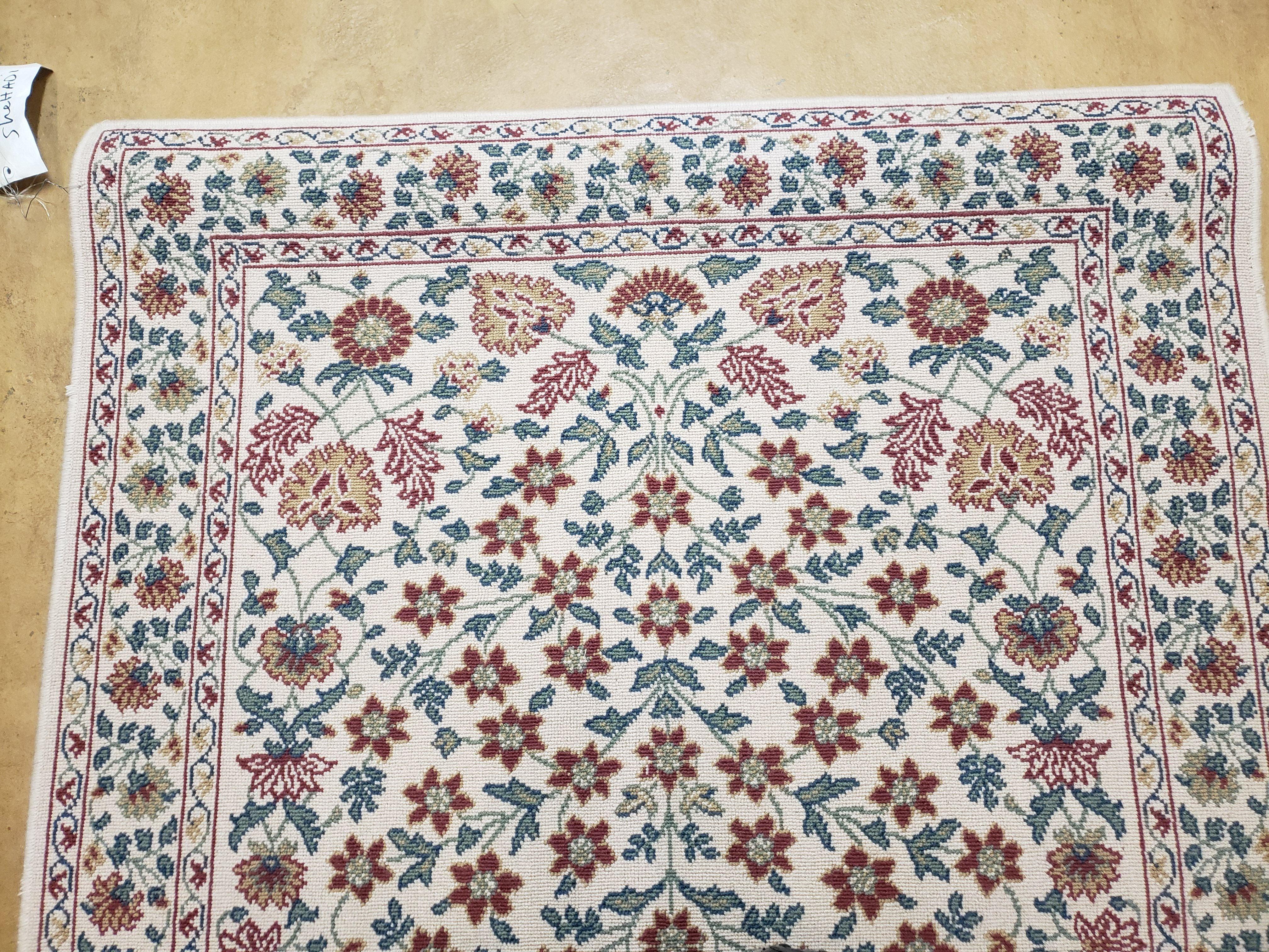 4x6 Karastan Rug 4 x 6 Authentic Karastan Williamsburg Carpet, Woven in USA, Wool Pile, Persian Floral Pattern 591, Entryway Rug, Foyer Rug - Jewel Rugs