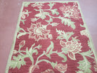 Pottery Barn Small Indian Handtufted Wool Rug 3x5, Red Floral Accent Carpet, Foyer Room Rug, Entryway Rug 3 x 5 ft - Jewel Rugs