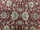 Indo Persian Rug 10x14, Large Oriental Carpet 10 x 14 ft, Dark Red Black Gold Floral Allover Rug, Traditional Room Sized Handmade Wool Rug - Jewel Rugs