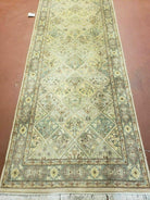 2' 7" X 9' Vintage Handmade India Floral Oriental Wool Runner Rug Hand Knotted - Jewel Rugs