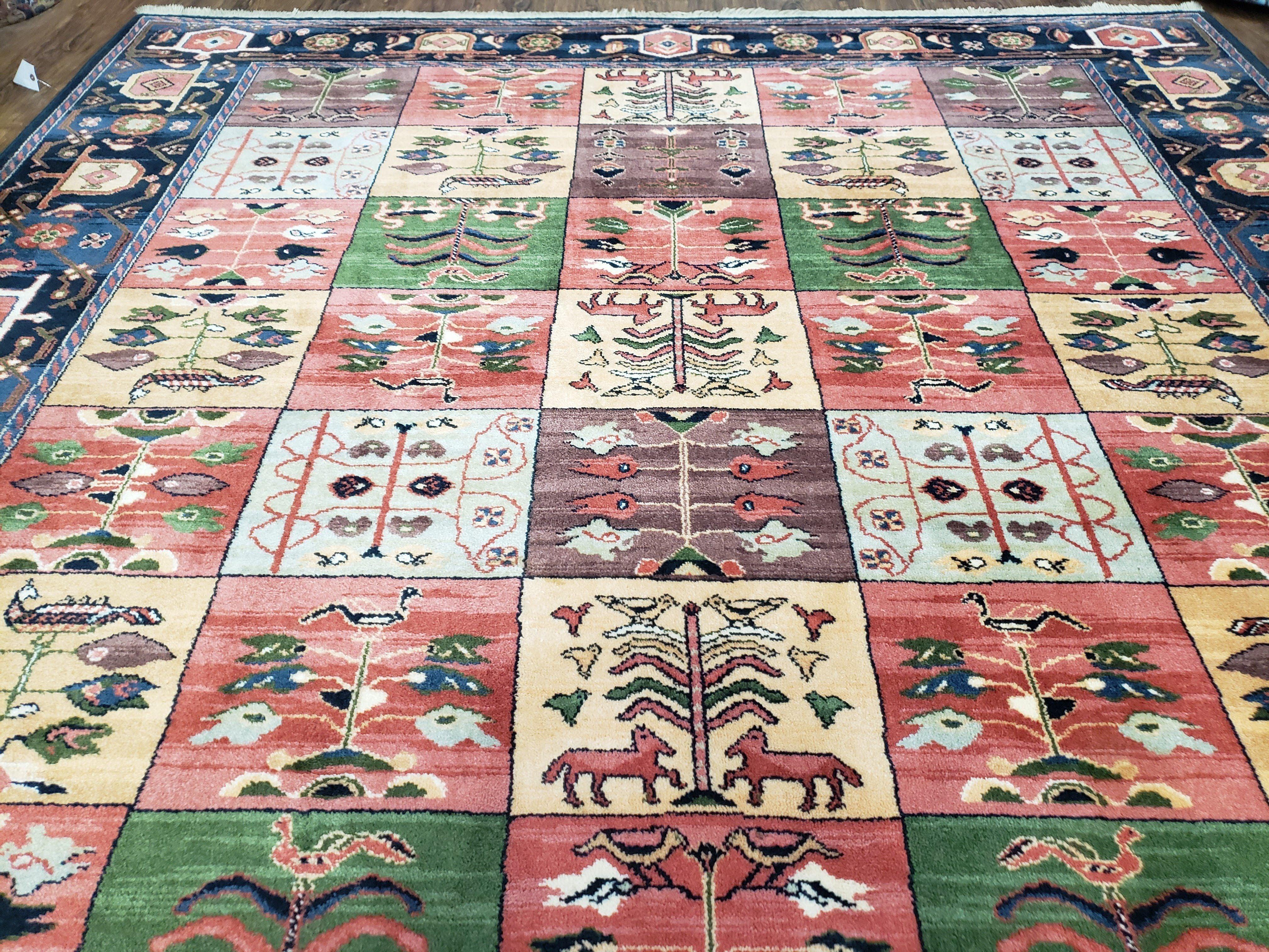 Karastan Rug 8'8" x 10' 6", Chahar Mahal Village Garden 605 Rug, Large Karastan Wool Area Rug, Vintage Karastan Carpet, Discontinued, Panel - Jewel Rugs