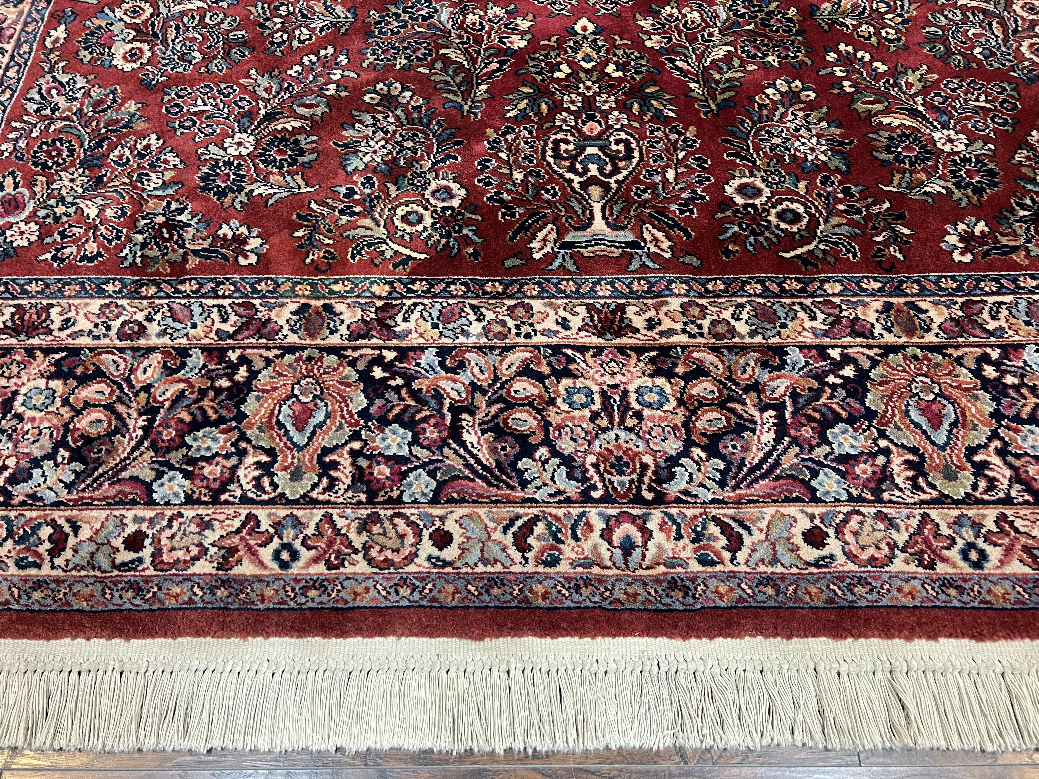 Karastan Rug Sarouk #785, Large Wool Karastan Carpet 8.8 x 15 ft, Original Collection 700 Series, Discontinued Vintage Karastan Rugs, Red - Jewel Rugs