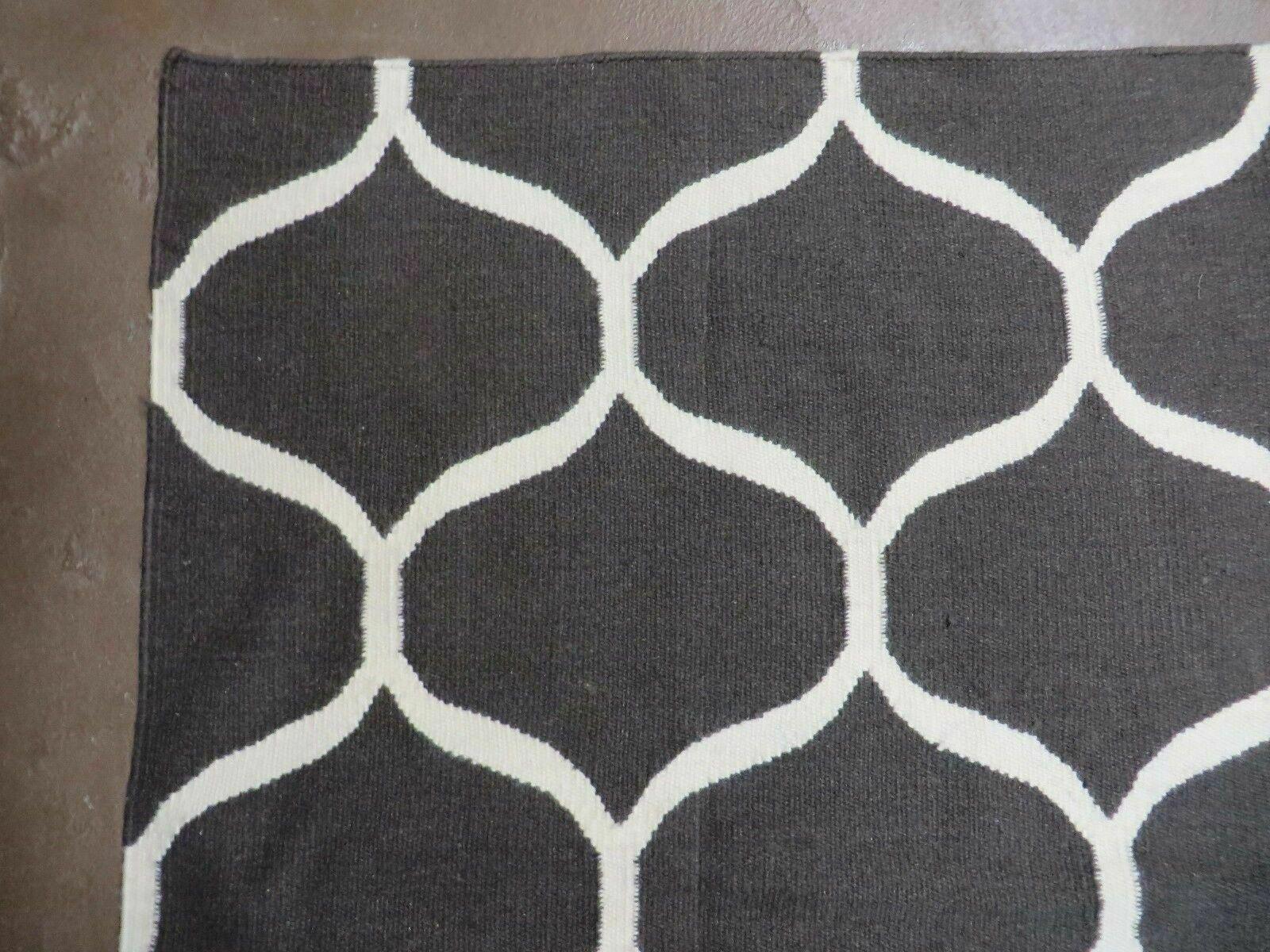 5' X 8' Modern Contemporary Hand Made Flat Weave Wool Rug Veg Dyes Nice - Jewel Rugs