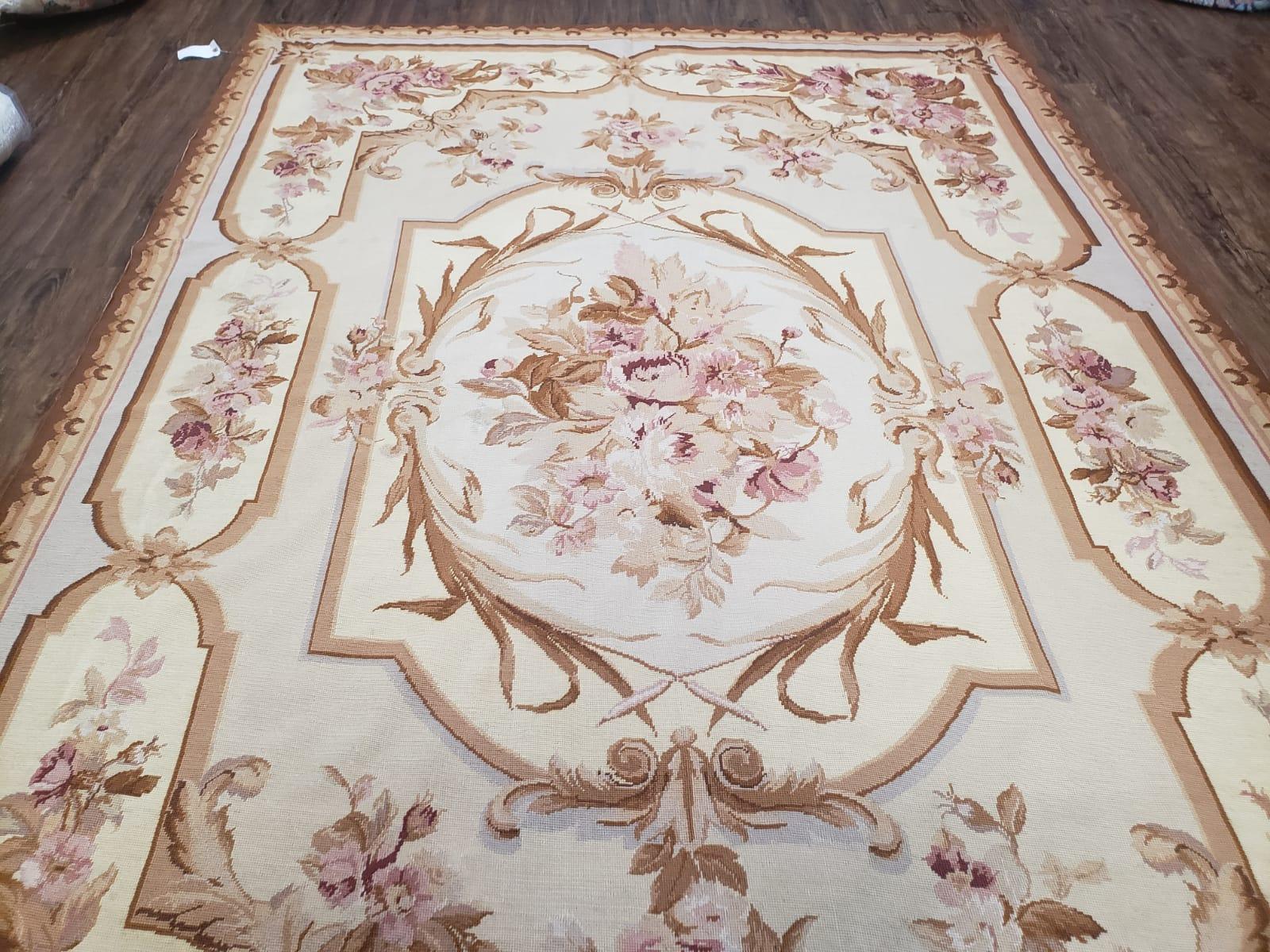 6' X 9' Handmade Aubusson Savonnerie Design Needlepoint Wool Rug - Jewel Rugs