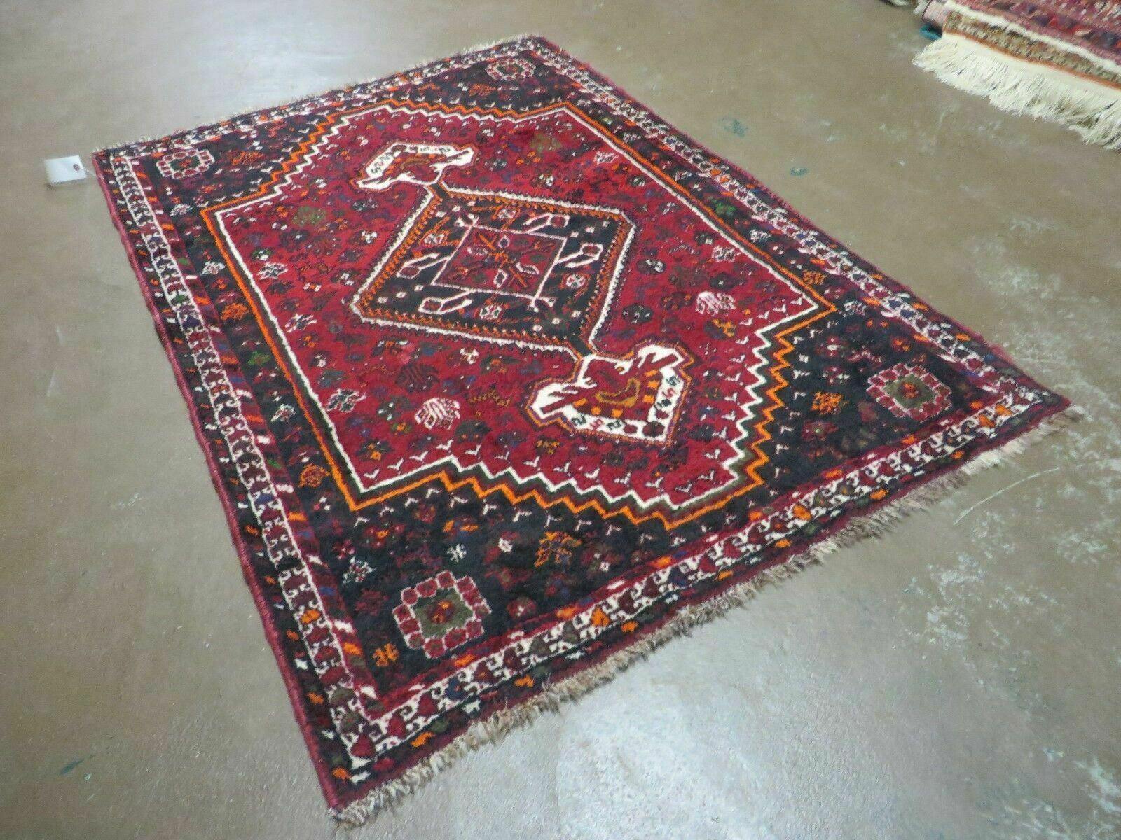 4' X 6' Antique Handmade Turkish Wool Veg Dyes Rug Organic Red Nice M10 - Jewel Rugs