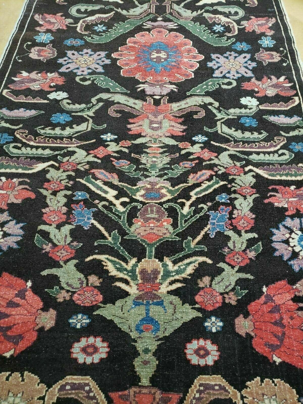 4' 5" X 16' 1" Antique Karabagh Caucasian Rug Handmade Wool Carpet Organic Dye - Jewel Rugs