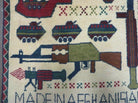 2' X 2'6" Handmade Afghan Balouch Tribal Wool War Rug Gun Tank Helicopter # 144 - Jewel Rugs