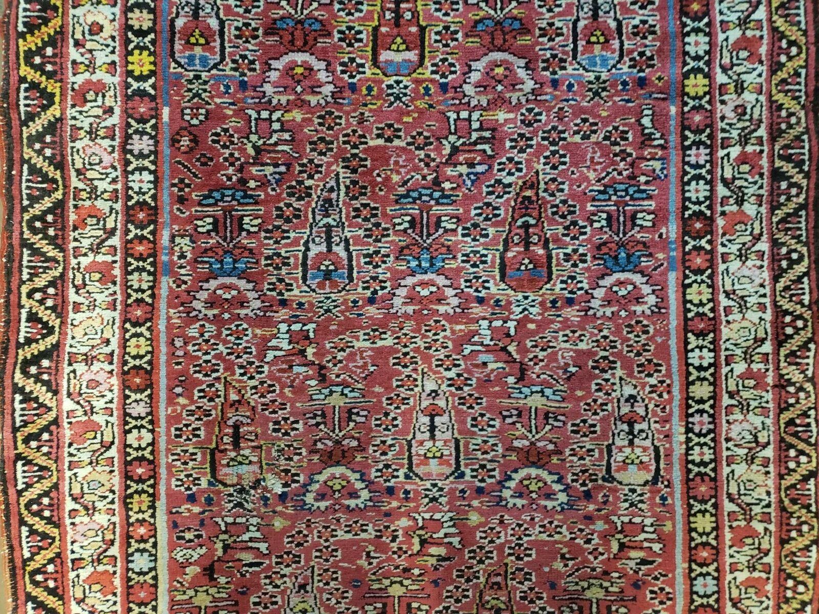 3' 4" X 15' Antique Oriental Karabagh Floral Handmade Wool Runner Rug Red Nice - Jewel Rugs