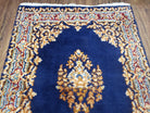 Semi Anique Dark Blue Persian Kerman Runner, 2'7" x 13'5" - Jewel Rugs