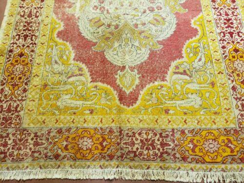 4' X 6' Antique Handmade Turkish Prayer Melas Oushak Wool Rug Gold Mustard Nice - Jewel Rugs