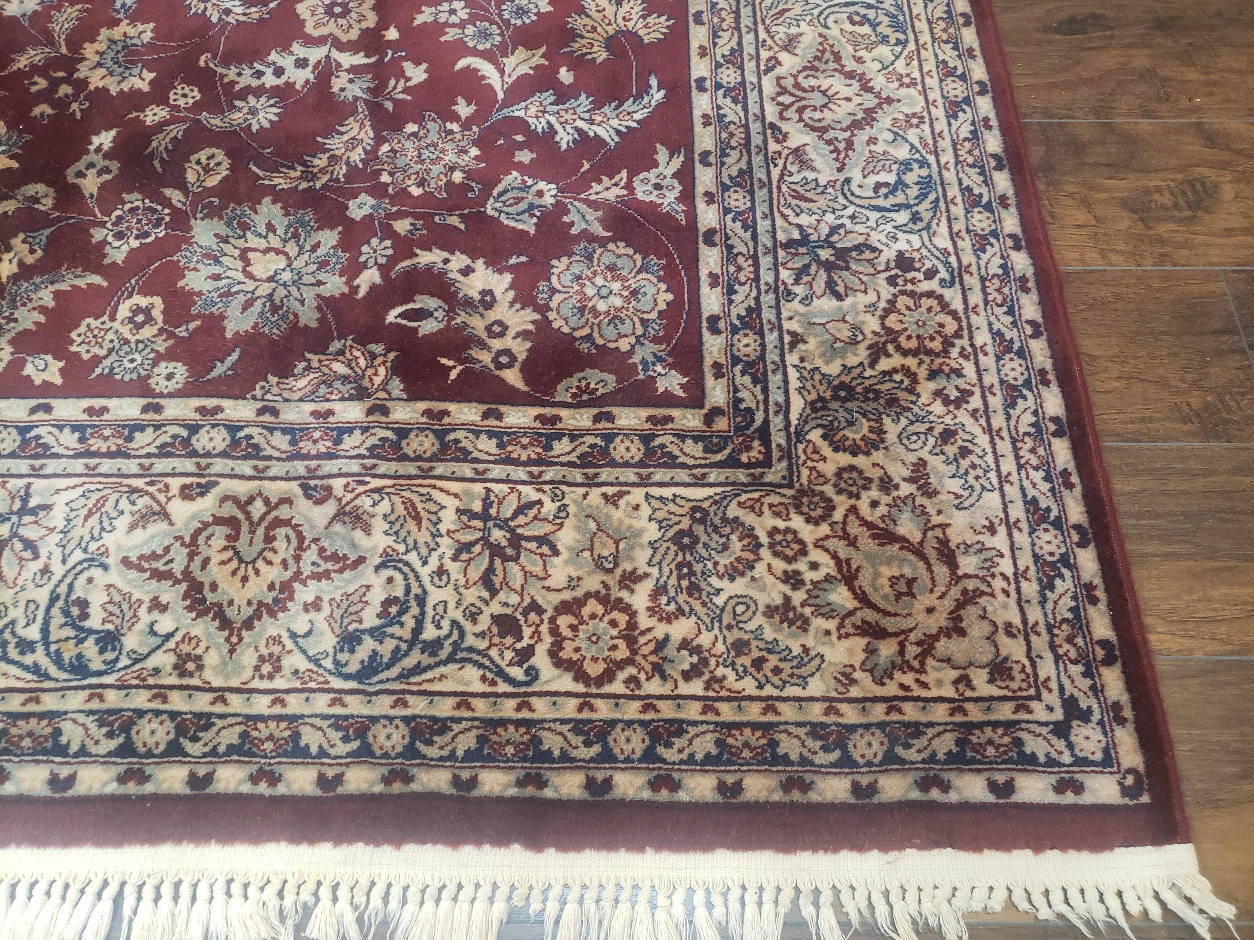 Vintage Karastan Rug 8'2" x 11'6", Kara Shah Karastan Carpet, Karastan Wool Rugs, Red Floral Traditional Discontinued Karastan Area Rug Nice - Jewel Rugs