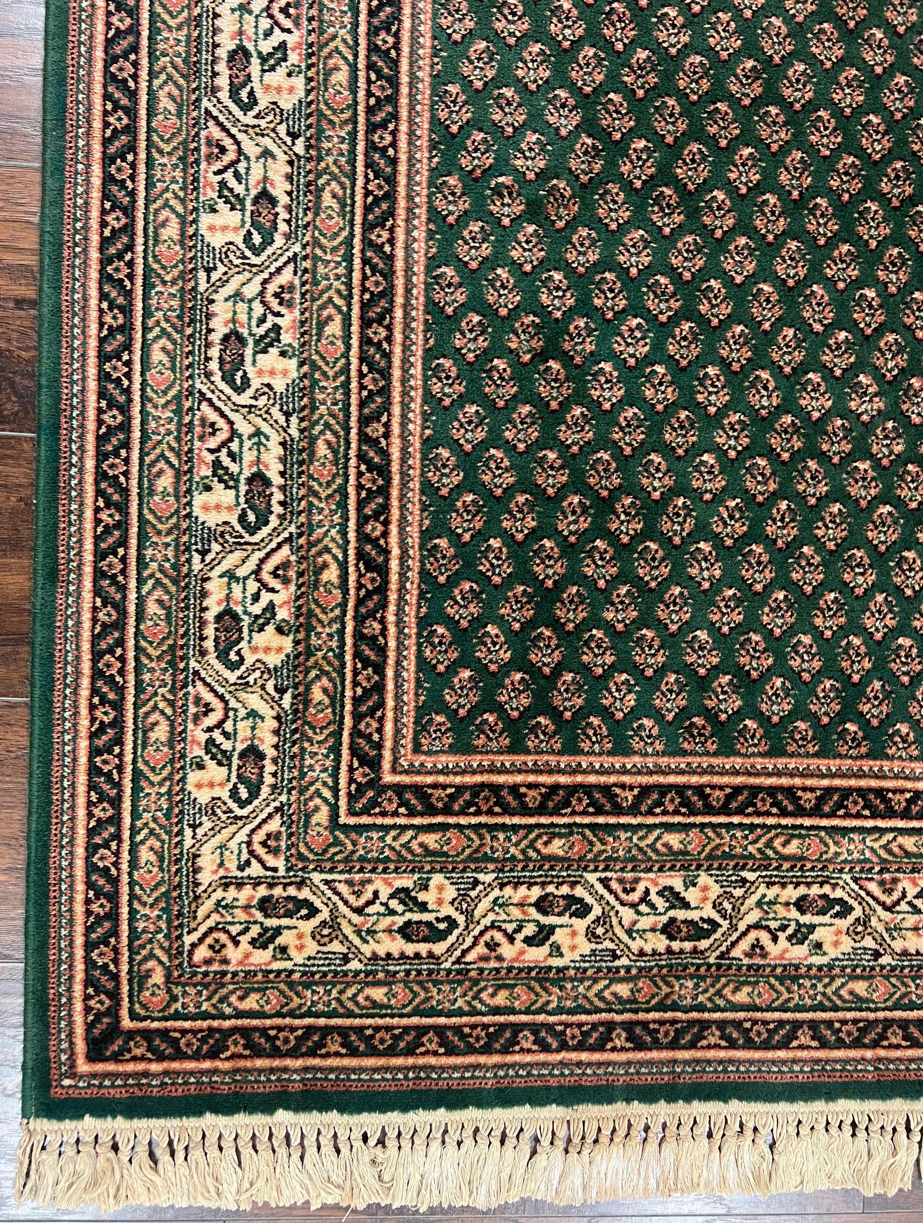 Couristan Rug 6x8, Vintage Oriental Carpet 6 x 8 ft, Belgium Power-Loomed Rug, Green and Cream, Traditional Rug, Boteh Mir Paisley Pattern - Jewel Rugs