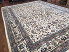 Vintage Indo Persian Area Rug 9x12, Hand-Knotted Wool Oriental Carpet, Ivory Allover Pattern Afshan Indian Rug, Living Room Rug, Dining Room - Jewel Rugs