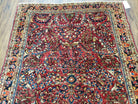 Antique Persian Sarouk Rug, Red, Allover Floral Pattern, Hand-Knotted, Wool, 3'4" x 4'10" - Jewel Rugs