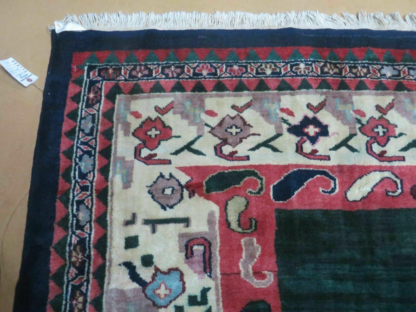 8' X 11' Modern Handmade India Tibetan Wool Rug Decorative Green Nice - Jewel Rugs