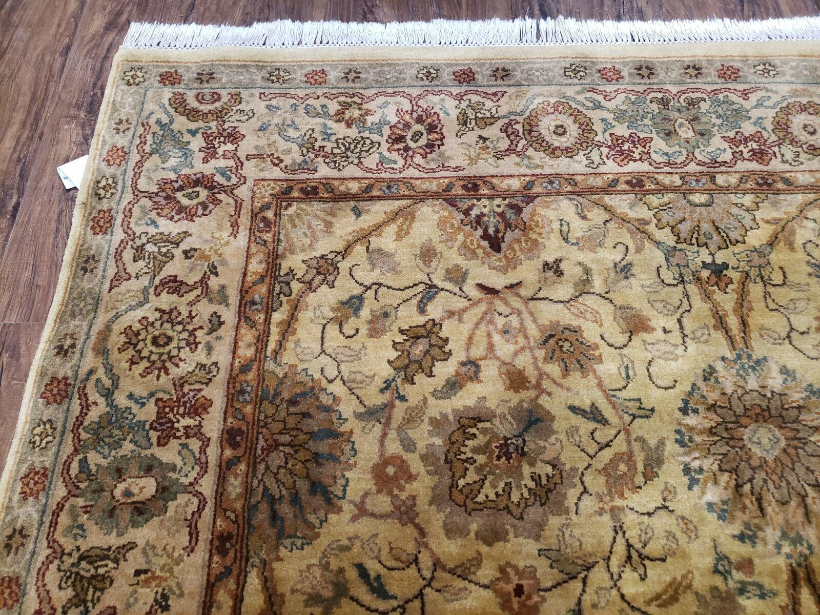 6' X 9' Vintage Oriental Floral Handmade Wool Rug Vegetable Dye Tea Washed Nice - Jewel Rugs