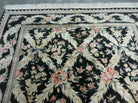 6' X 9' Handmade William Morris Arts & Craft Chinese Wool Rug Carpet Black Nice - Jewel Rugs