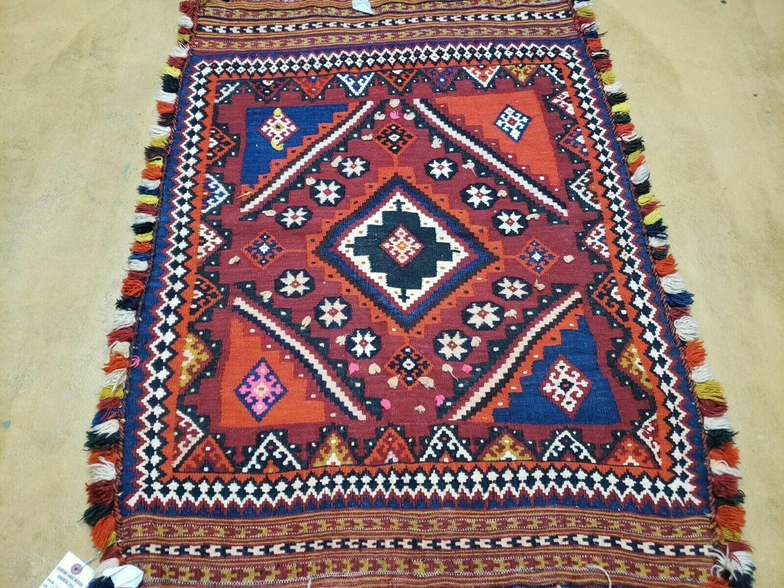 3' X 4' Antique Handmade Turkish Wool Kilim Rug Decorative Seat Cover - Jewel Rugs