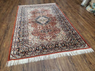 4x6 Rug Handmade Rug Turkish Rug Wool Rug Medallion Red Beige - Jewel Rugs