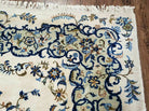 8' X 10' Semi Antique Handmade India Floral Lamb Wool Rug Carpet Ivory/ Beige - Jewel Rugs