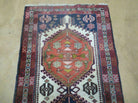 2' 8" X 10' Vintage Handmade Turkish Anatolian Wool Red White and Blue Rug Runner Carpet Wow - Jewel Rugs