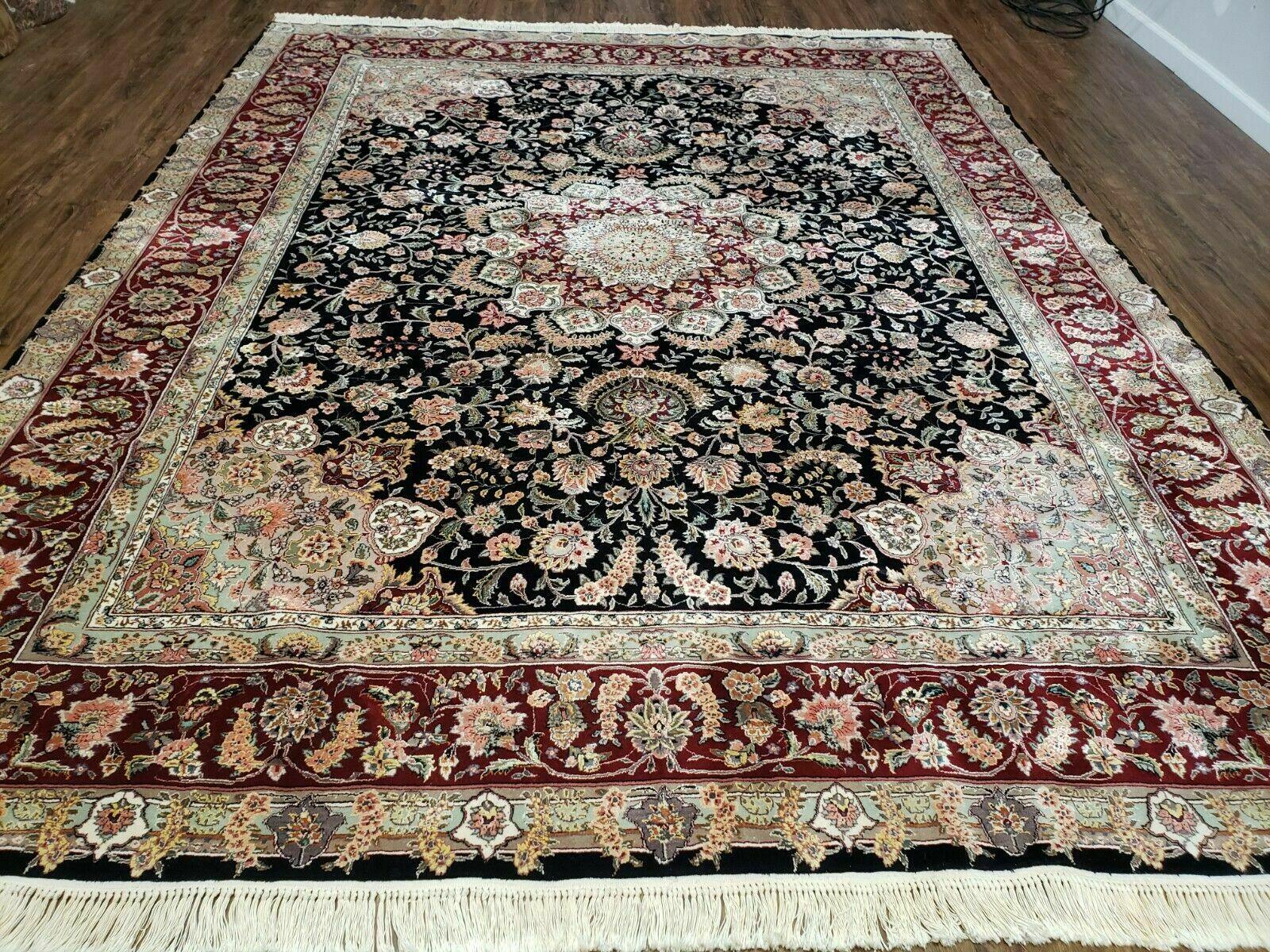 8' X 10' Vintage Handmade Fine Chinese Oriental Wool Rug With Silk Accents - Jewel Rugs