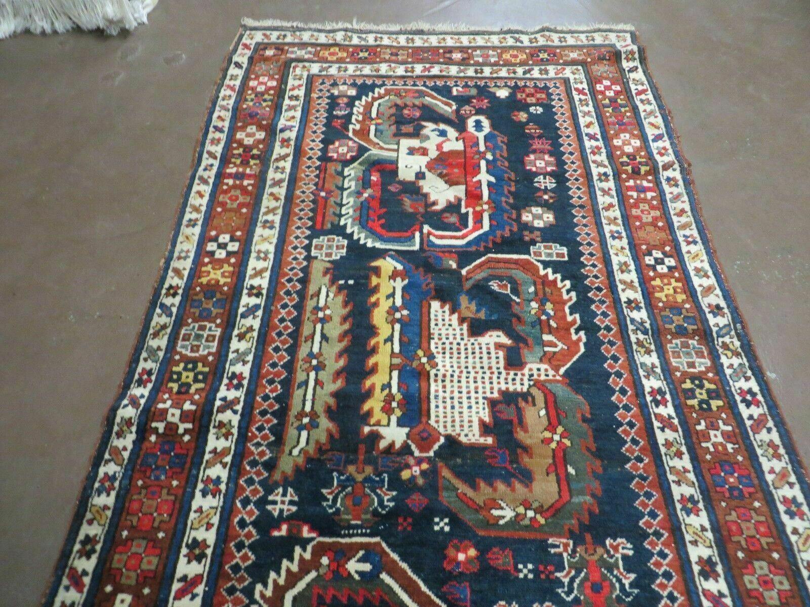 3' 7" X 14' Antique Handmade Caucasian Wool Rug Carpet Nice - Jewel Rugs