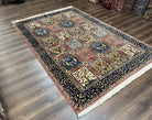 Beautiful Persian Rug 7x10, Semi Antique Persian Tabriz Carpet, Kheshti Panel Design, Tree of Life, Vases, Wool Hand Knotted Authentic Oriental Rug - Jewel Rugs