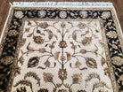 Pak Persian Rug 4x6 ft, Wool Rug with Silk Highlights, Pakistani Carpet 4 x 6, Ivory Black and Gold Rug, Allover Floral Pattern, Quality Rug - Jewel Rugs