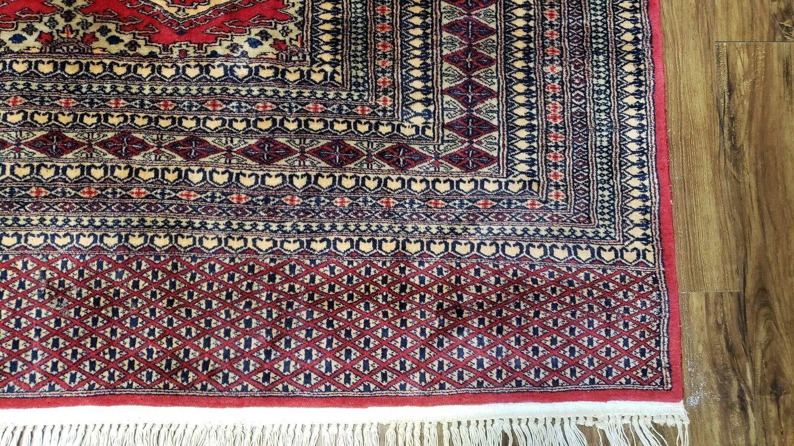 7' X 11' Vintage Handmade Fine Bokhara Turkoman Yamud Pakistan Wool Rug Nice - Jewel Rugs