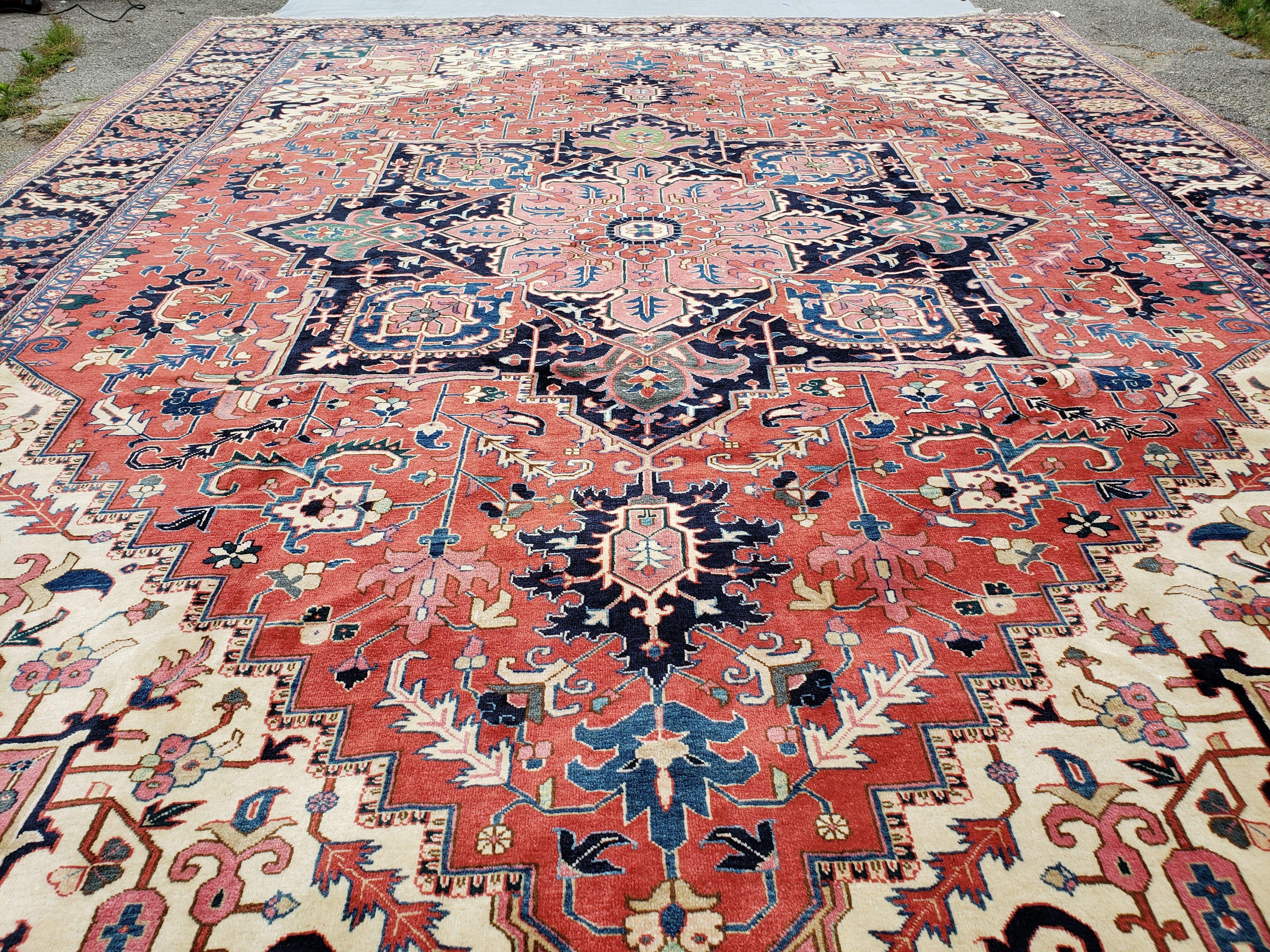 Antique One-of-a-Kind Oversized Heriz Serapi Rug, 11'5" x 15' - Jewel Rugs