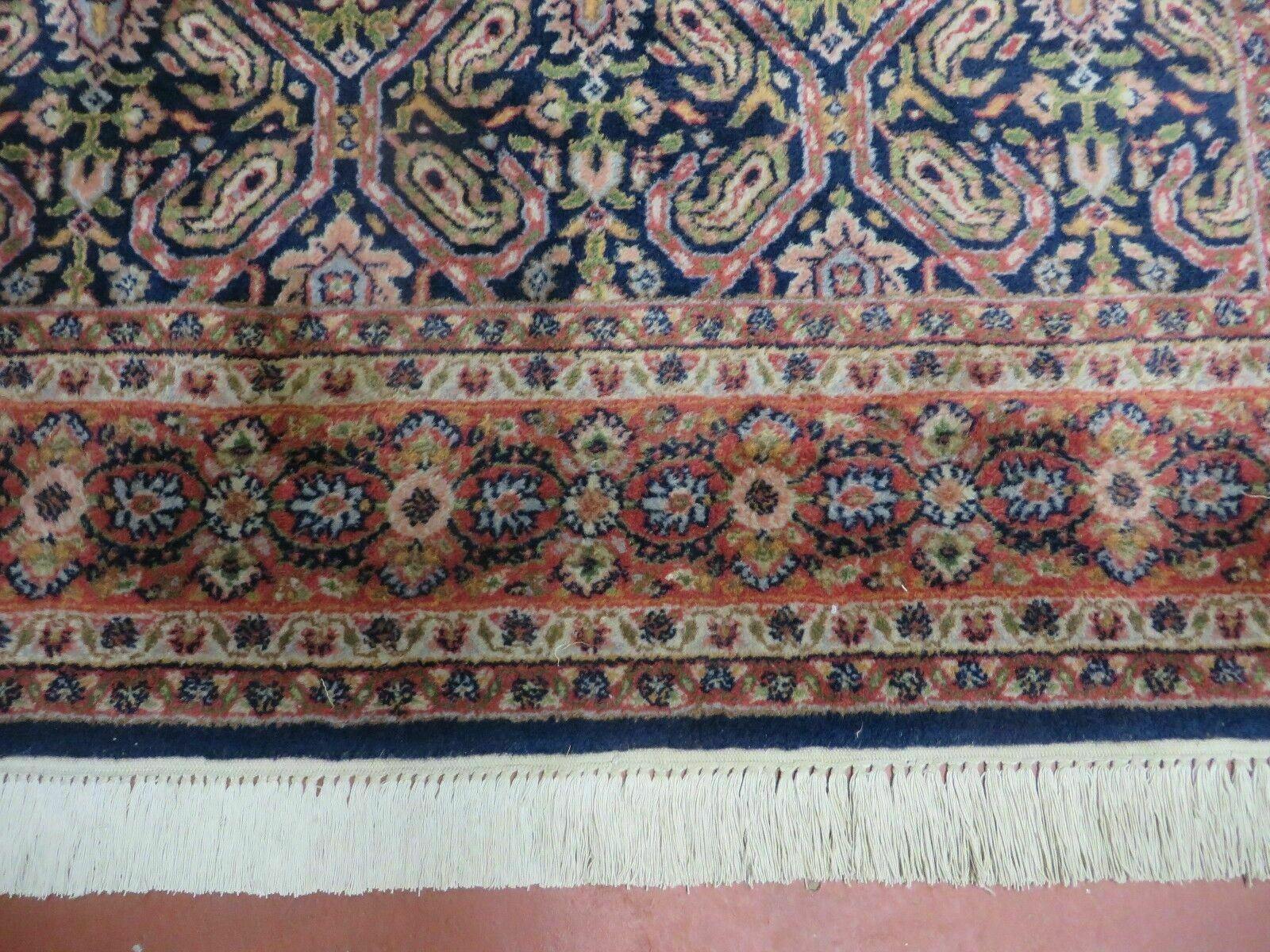 4' X 6' Vintage Fine Handmade India Floral Oriental Wool Rug Carpet Blue Red - Jewel Rugs