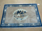 4' X 6' Pictorial Handmade Chinese Wool Rug Art Deco Nichols Peking Tree Farmer - Jewel Rugs