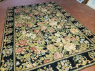 6' X 9' Vintage Handmade English Design Needlepoint Wool Rug Flat Weave Nice - Jewel Rugs