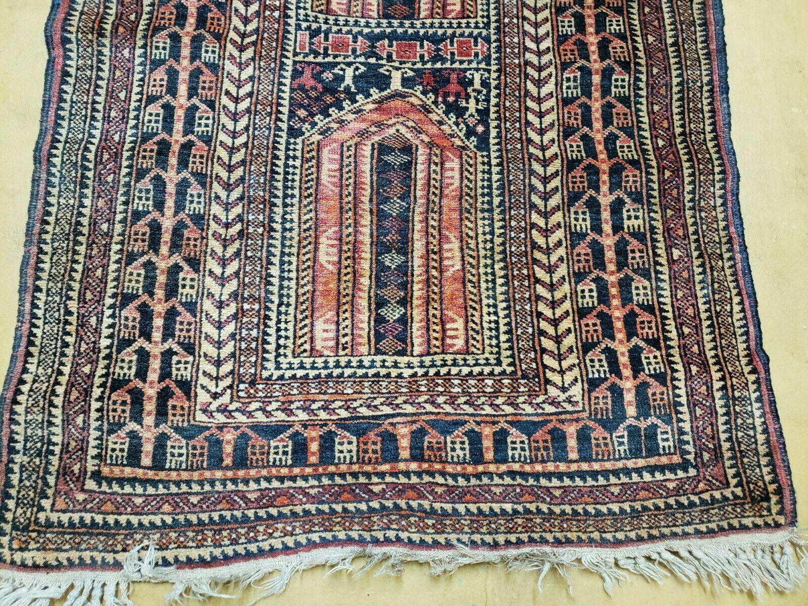 3' X 4' 3" Vintage Handmade Pakistan Balouchi Balouch Tribal Wool Rug Nice - Jewel Rugs