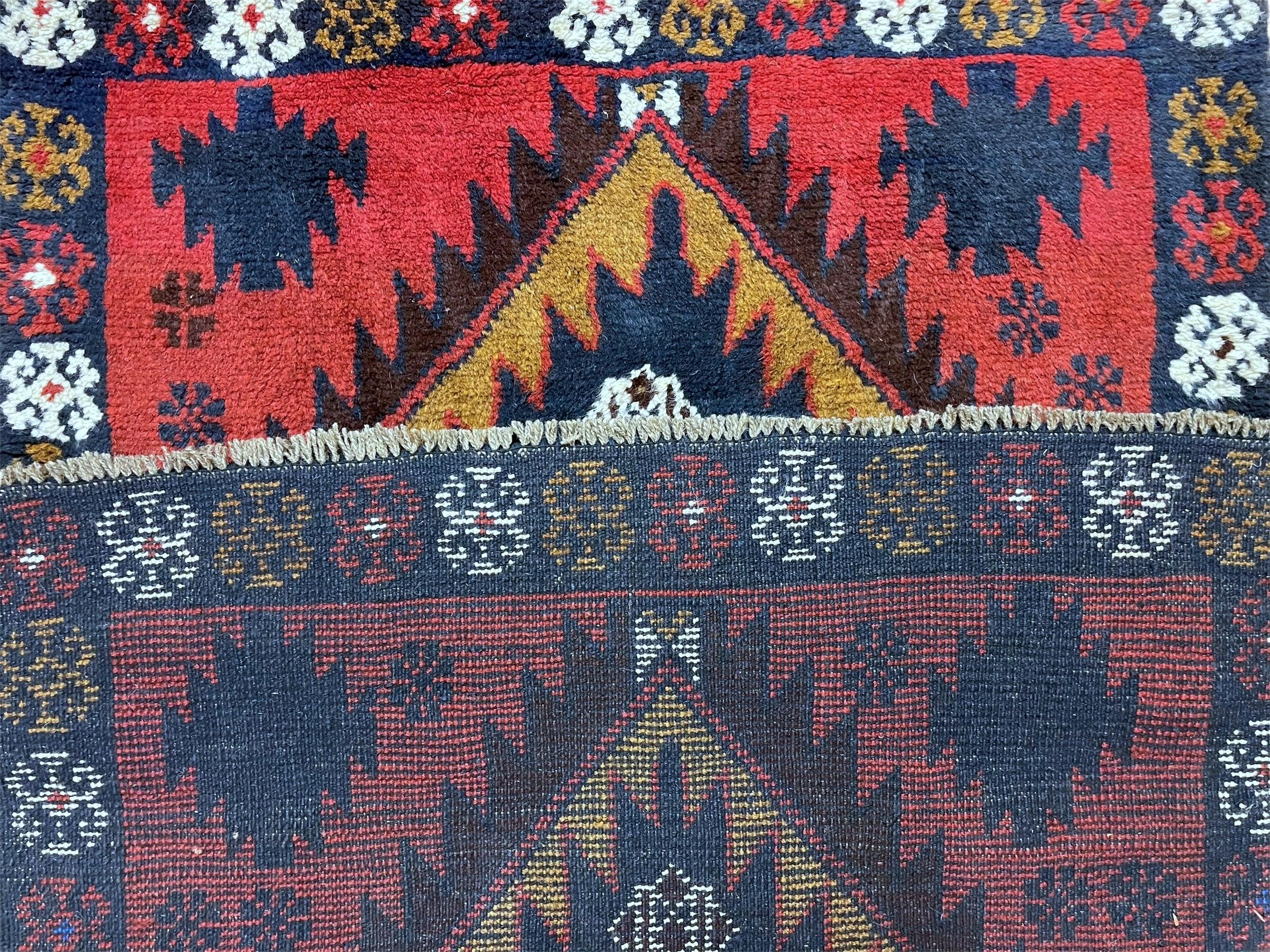 3 X 5 Vintage Handmade Tribal Wool Rug Baluchi Rug Afghan Balouch Rug Red Nice - Jewel Rugs