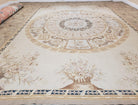 New Aubusson Rug 11x16 Oversized Carpet, Palace Sized Rug 11 x 16, Elegant Savonnerie European Handmade Floral Vases Flatweave Wool Area Rug - Jewel Rugs