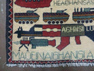 2' X 2'6" Handmade Afghan Balouch Tribal Wool War Rug Gun Tank Helicopter # 154 - Jewel Rugs