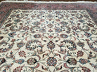 9' X 12' Vintage Handmade India Oriental Wool Rug Carpet Hand Knotted Ivory - Jewel Rugs