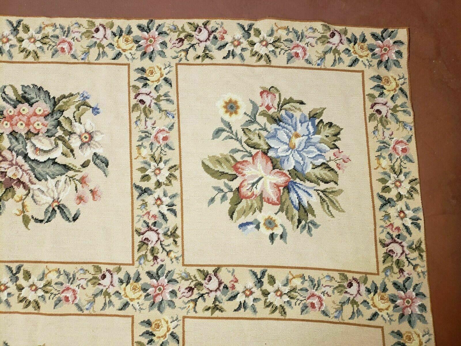 9' X 12' Handmade French Aubusson Savonnerie Garden Design Needlepoint Rug Nice - Jewel Rugs