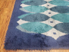 Blue Rya Rug, 1960s Mid-Century Danish Shag Rug 4'6" x 6'7", Ege Rya Modern Carpet, Cyan DeLuxe Rya Shag Rug, Vintage Area Rug 4x6, 5x7 Rug - Jewel Rugs