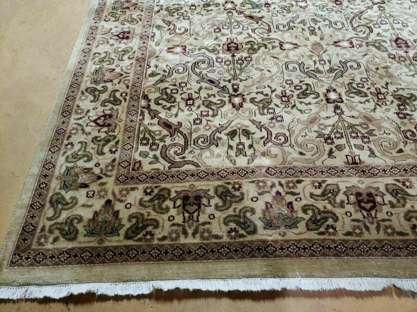 6' X 9' Vintage Handmade India Floral Oriental Agra Wool Rug Vegetable Dyes - Jewel Rugs