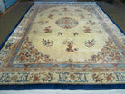 9' X 12' Vintage Hand Made CHINESE Carving Sculpture Wool Rug Flowers Vase Nice - Jewel Rugs