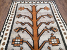 Unique Vintage Gabbeh Tree of Life Rug, Gray, Hand-Knotted, 4'3" x 7' 4" - Jewel Rugs