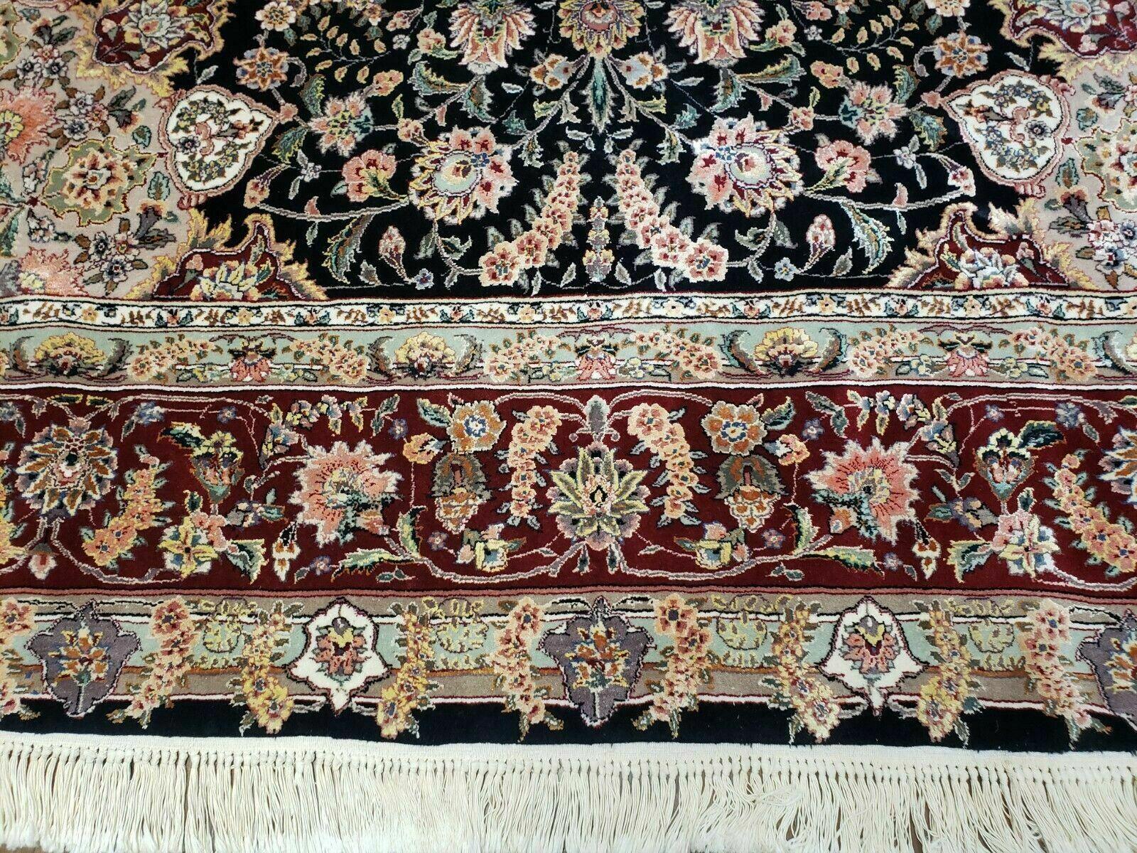 8' X 10' Vintage Handmade Fine Chinese Oriental Wool Rug With Silk Accents - Jewel Rugs